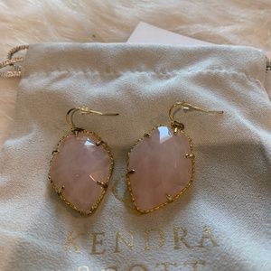 Kendra Scott Pink and Gold Dangling Earrings